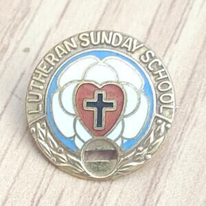 St Johns Lutheran School Lions Enamel Tie Tack Pin 1/10 10K GF Concordia 0.5in